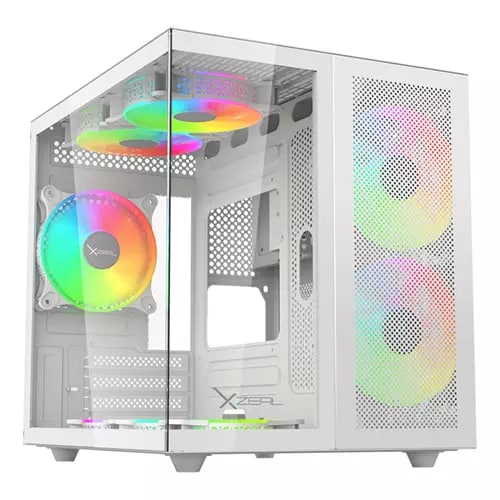XZEAL Gabinete Cubo Blanco - Vista frontal