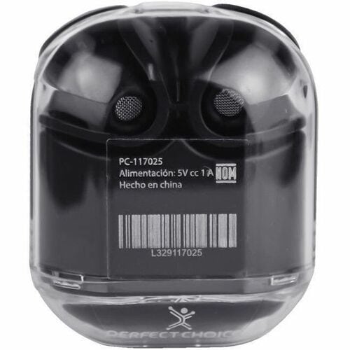 Perfect Choice AUDFONOS BT CON ESTUCHE TRANSP ARENTE - CLEARBEAT NEGRO CON INDIC - imagen 2