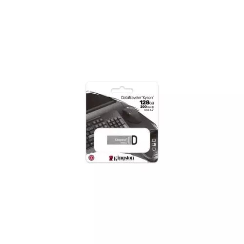 USB 3.2 KINGSTON 128GB DATATRAVELER KYSON METALICA - vista lateral