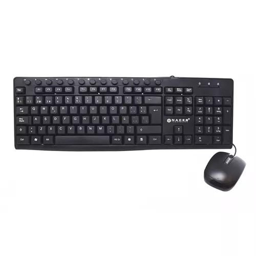 Kit Teclado y Mouse Naceb Negro - Vista frontal
