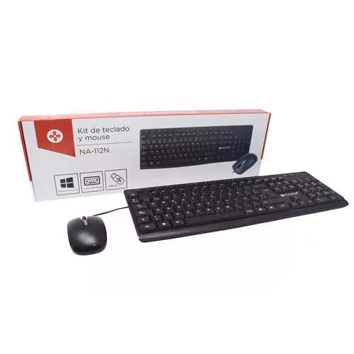 Kit Teclado y Mouse Naceb Negro - Vista posterior