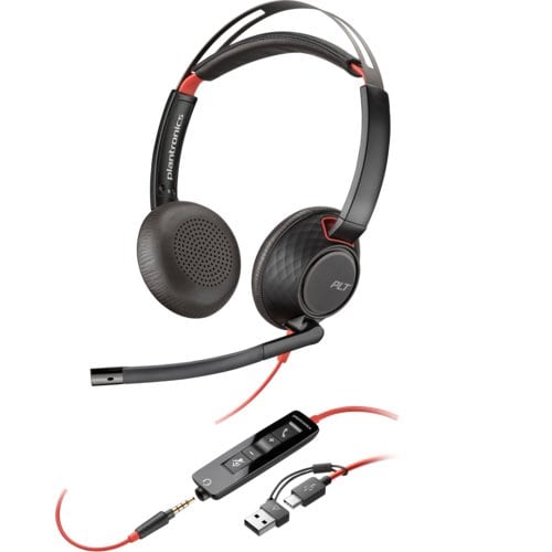 HP Poly Blackwire 5220 Stereo USB-C Headset – Auriculares profesionales con conectividad versátil