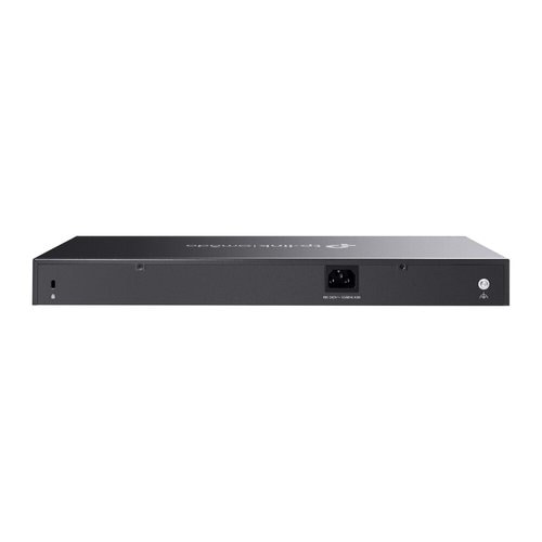 JETSTREAM 28-PORT GIGABIT SMART SWITCH WITH 24-PORT POE - Puertos traseros y ventilación