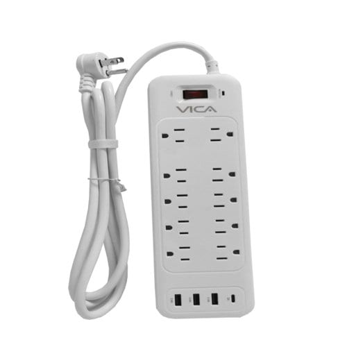 VICA BARRA MULTICONTACTO 9P - 10 tomas, 3 USB-A, 1 USB-C