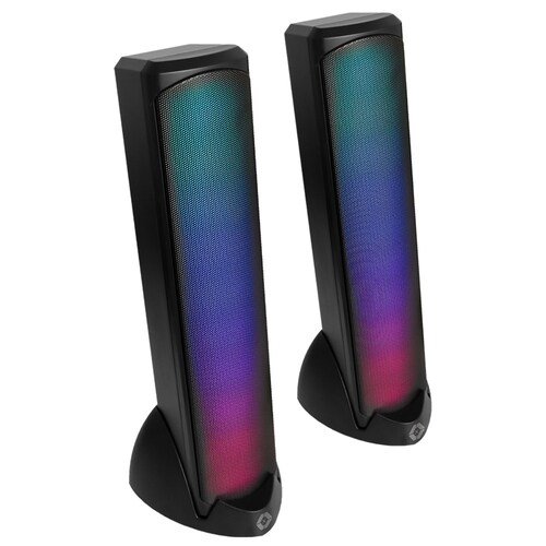 Bocinas Gamer RGB VORTRED - Iluminación encendida