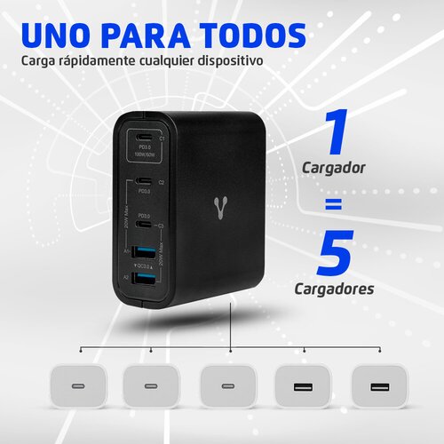 Vorago AU-600 vista lateral con puertos