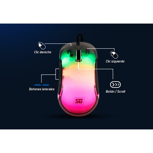 Vorago MOUSE VORAGO START THE GAME MO- 505 ALAMBRICO RGB NEON HASTA 7200 D - imagen 3
