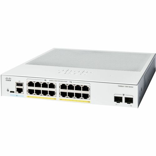 Cisco Switch Catalyst 1300, 16 puertos PoE+ 240W, 2 SFP