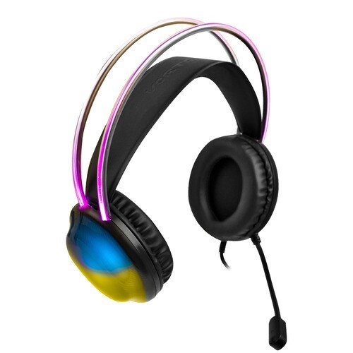 Diadema Gamer Transparente RGB - vista lateral