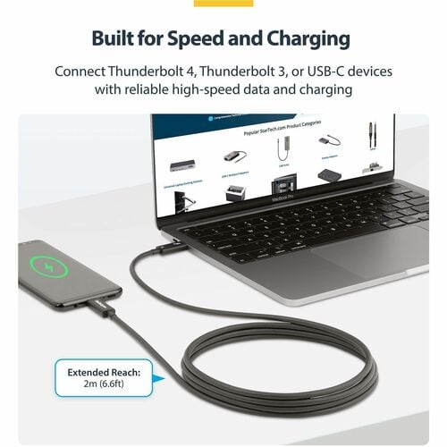 StarTech.com CABLE DE 2M THUNDERBOLT 4 40GB PD DE 100W CERTIFICATE INTEL - imagen 5