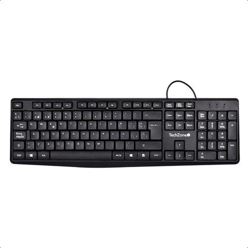TechZone TECLADO ALAMBRICO TECHZONE BASI CO NEGRO ABS 105 TECLAS QWERTY CABL