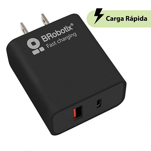 BRobotix Cargador 18W Dual USB V3.0 Negro