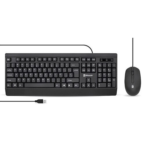 BRobotix KIT TECLADO Y MOUSE ALAMBRICO USB ANTIDERRAMES ULTRASILCENCIOSO