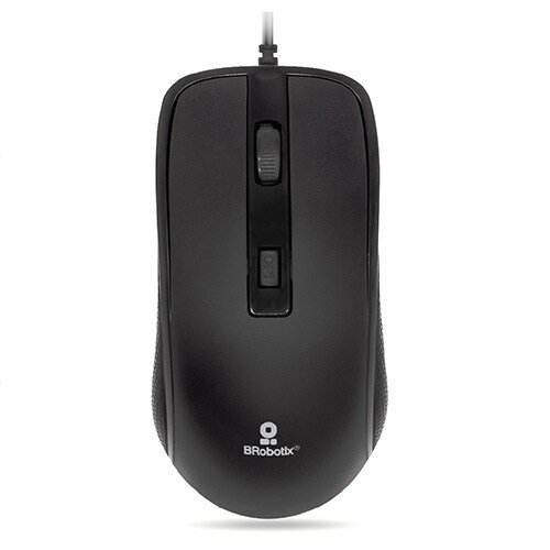 BRobotix MOUSE BSICO NEGRO USB 1600 DPI SENSOR PTICO CONEXIN USB TIPO A