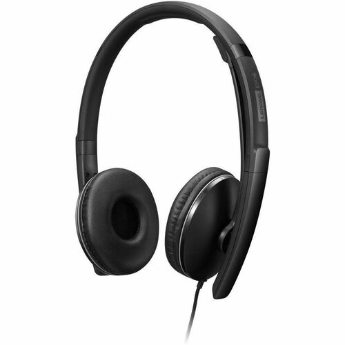 Auriculares Lenovo Cableado Sobre la oreja - Negro - Certificación Microsoft Teams