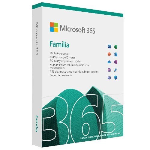 Microsoft 365 Family - Caja con diseño colorido