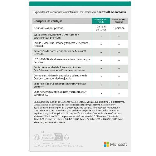 Microsoft 365 Family - Contenido de la caja