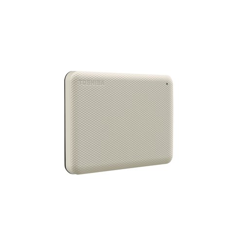 Disco Portátil Toshiba Canvio Advance V10 Blanco 1TB - Vista trasera y lateral