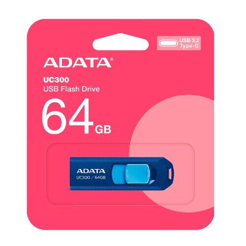 ADATA USB 64 GB Tipo C UC300 Negro y Azul