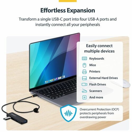 StarTech.com HUB USB-C DE 4 PUERTOS USB-A 5GBPS - ALIMENTADO POR EL BUS - imagen 2
