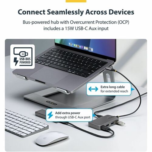 StarTech.com HUB USB-C DE 4 PUERTOS USB-A 5GBPS - ALIMENTADO POR EL BUS - imagen 3