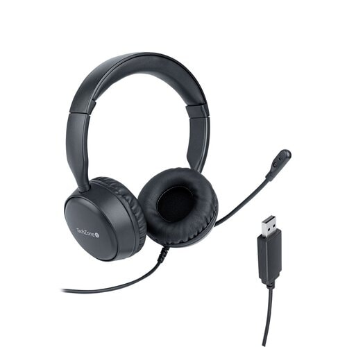 Diadema estéreo USB TechZone negra