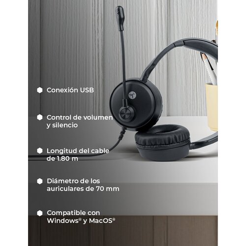 Diadema USB vista 360