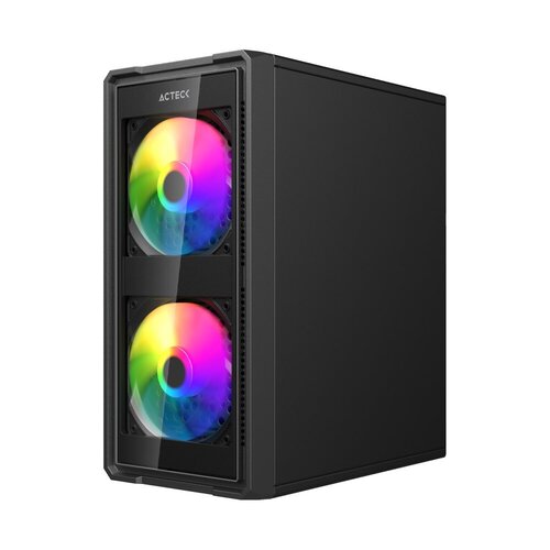Gabinete Doom Ultra Crystal GI750C vista frontal con cristal