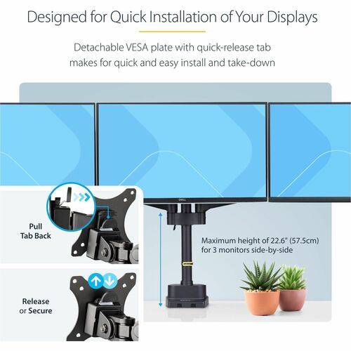 Setup de tres monitores en escritorio