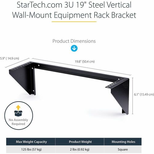 StarTech.com Rack Vertical Fijo Mural 3U