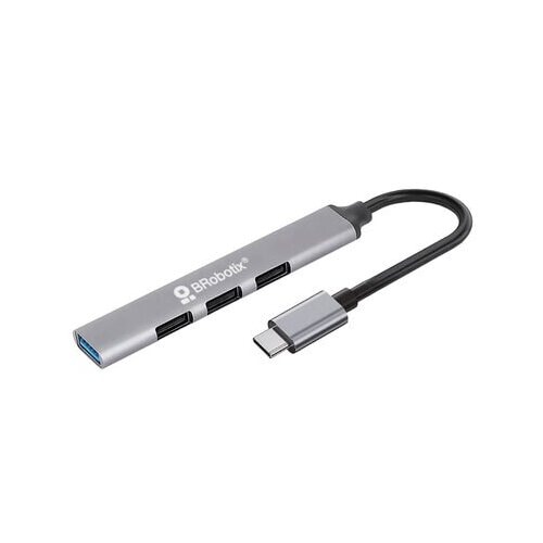 BRobotix BROBOTIX HUB USB 3.0 CON 4 PUER TOS USB-A CONECTOR TIPO C PLUG AN