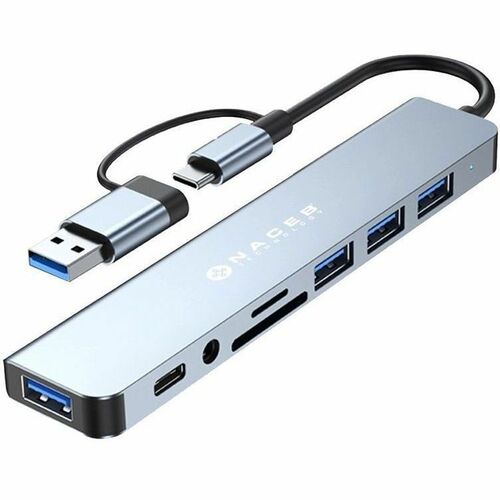 NACEB NACEB ADP USB-C/A 8 EN 1 USB3.0 USB3.0+3 X USB2.0+USB-C+SD/TF+AUX