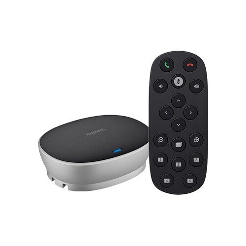 Cámara Logitech Group vista lateral con altavoz