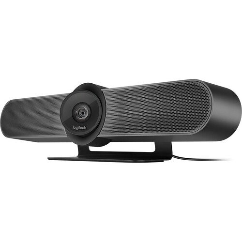 Micrófono Logitech en sala de reuniones