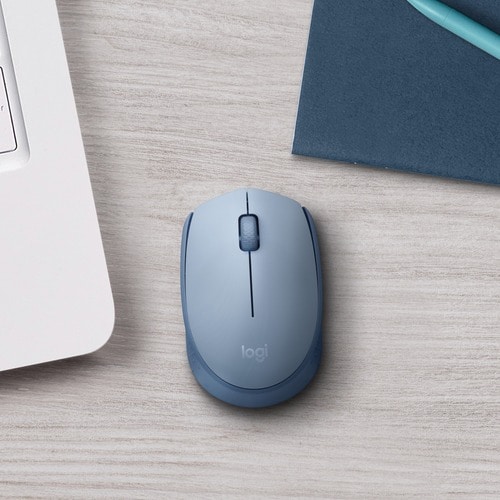 Mouse Logitech M170 Gris Azulado vista lateral