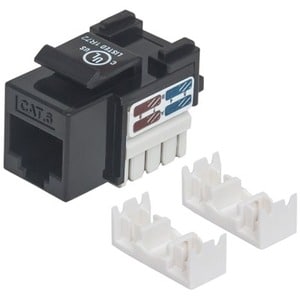 JACK RJ45 CAT6 KEYSTONE DE IMPACTO NEGRO - Vista frontal