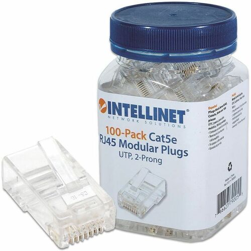 Intellinet PLUG RJ45 CAT 5e UTP MULTIFILAR 100 Pzas - Empaque