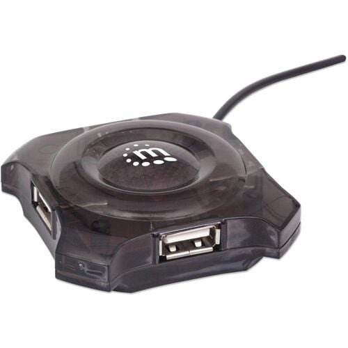 Mini Hub USB Manhattan 4 puertos negro