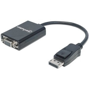 Convertidor Manhattan DisplayPort a VGA 15cm Negro