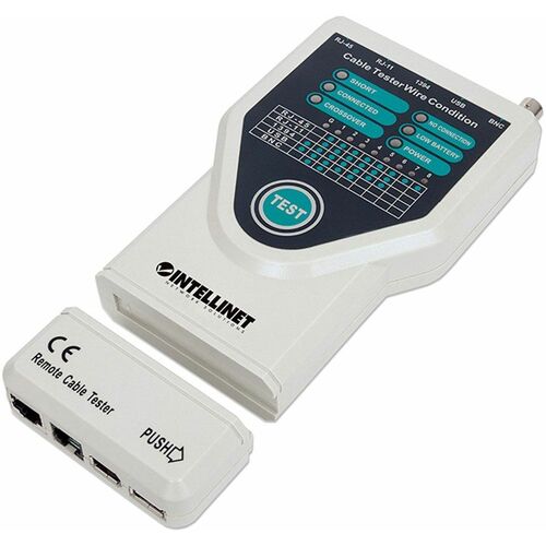 Intellinet Probador de cable 5 en 1 – herramienta de prueba para RJ11, RJ45, USB, FireWire