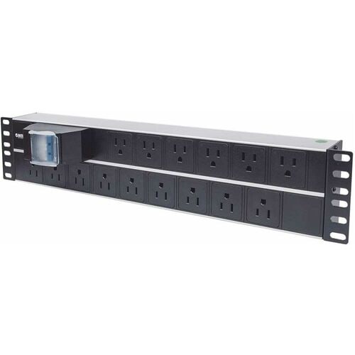 Vista frontal Barra PDU Intellinet 15 tomas montaje rack 2U