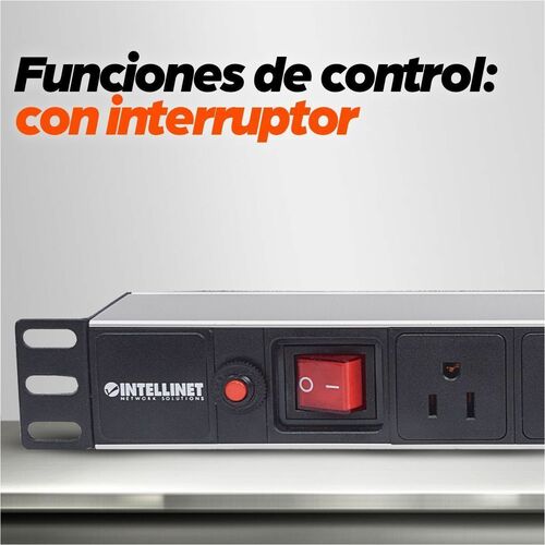 Intellinet PDU BARRA MULTICONTACTO 8 CONTACTOS INTERRUPTOR SUPRESOR RACK - imagen 5