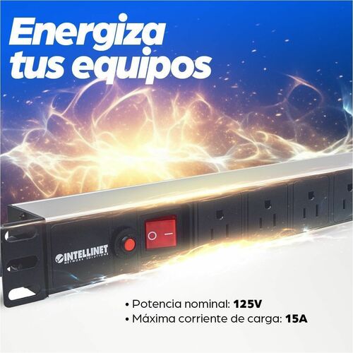 Intellinet PDU BARRA MULTICONTACTO 8 CONTACTOS INTERRUPTOR SUPRESOR RACK - imagen 6