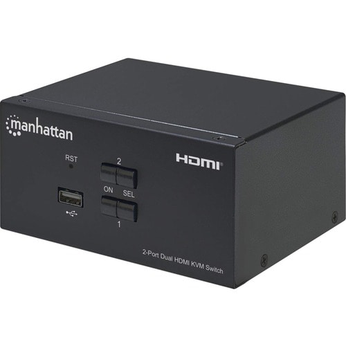 Manhattan SWITCH KVM PARA 2 COMPUTADORAS Y 2 MONITORES HDMI 4K 2USB 3.5MM