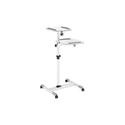 Soporte tipo carro Manhattan para proyector y laptop, dos bandejas, carga 10kg c/u