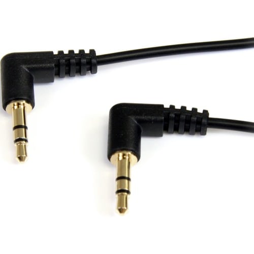 StarTech.com Cable 91cm Mini Plug a Mini Plug Mini Jack 3.5mm TRRS en Ángulo Derecho L Acodado - Negro