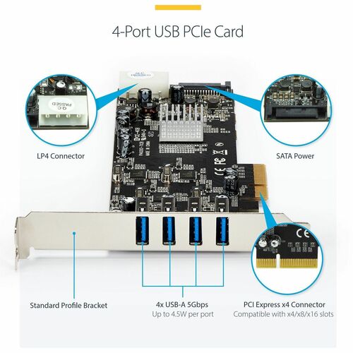 StarTech.com Adaptador USB 3.0 - Bracket y conectores