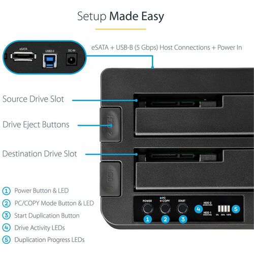 Duplicador StarTech.com en funcionamiento - LED activo