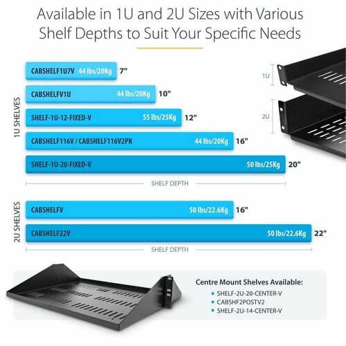 StarTech.com Charola Fija Ventilada 2U para Rack