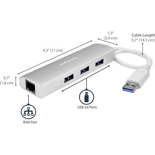 StarTech.com Hub USB 3.0 - Conectado a laptop